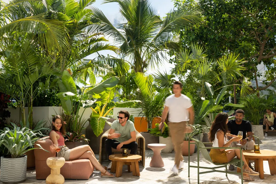 Higher Ground rooftop lounge at Arlo Wynwood